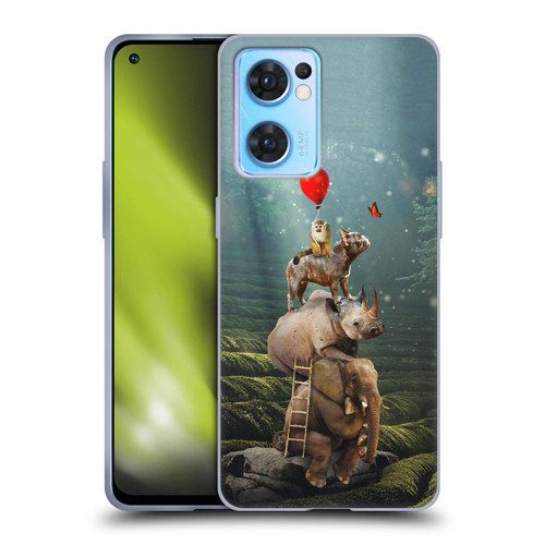 Klaudia Senator French Bulldog 2 Friends Reaching Butterfly Soft Gel Case for OPPO Reno7 5G / Find X5 Lite