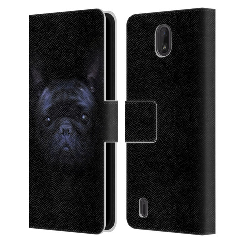 Klaudia Senator French Bulldog 2 Darkness Leather Book Wallet Case Cover For Nokia C01 Plus/C1 2nd Edition