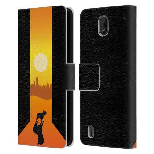 Klaudia Senator French Bulldog 2 Shadow At Sunset Leather Book Wallet Case Cover For Nokia C01 Plus/C1 2nd Edition