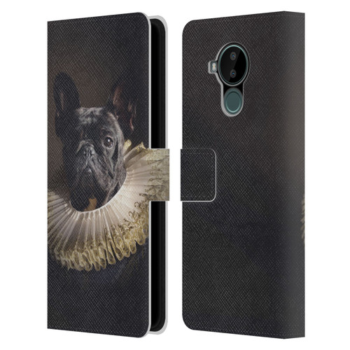 Klaudia Senator French Bulldog 2 King Leather Book Wallet Case Cover For Nokia C30