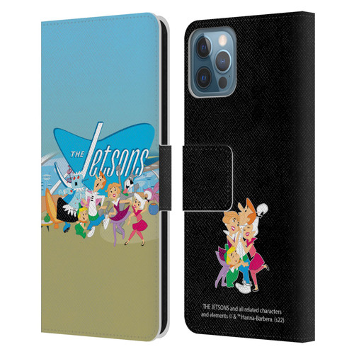 The Jetsons Graphics Group Leather Book Wallet Case Cover For Apple iPhone 12 / iPhone 12 Pro