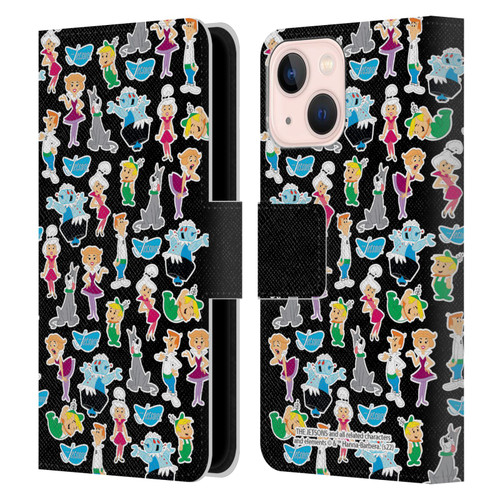 The Jetsons Graphics Pattern Leather Book Wallet Case Cover For Apple iPhone 13 Mini