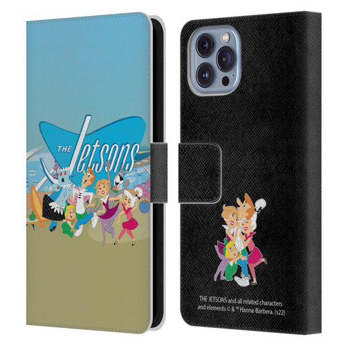 The Jetsons Graphics Group Leather Book Wallet Case Cover For Apple iPhone 14