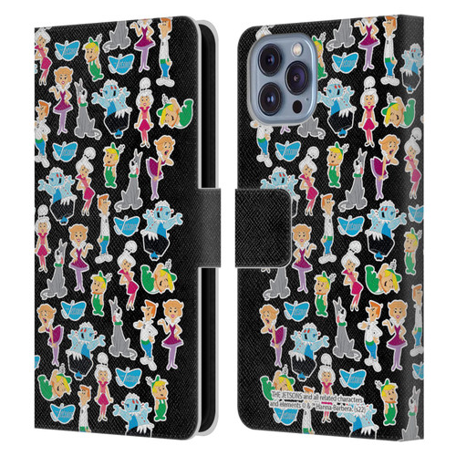 The Jetsons Graphics Pattern Leather Book Wallet Case Cover For Apple iPhone 14