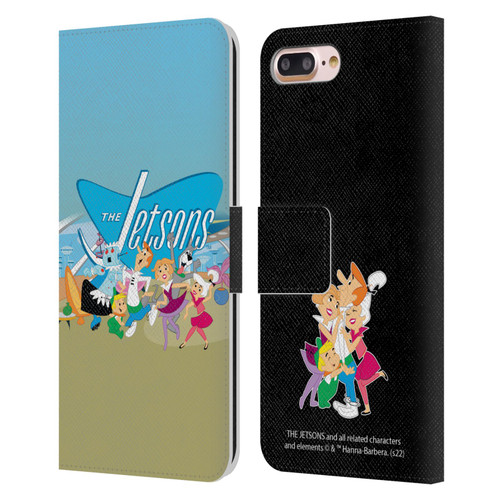 The Jetsons Graphics Group Leather Book Wallet Case Cover For Apple iPhone 7 Plus / iPhone 8 Plus