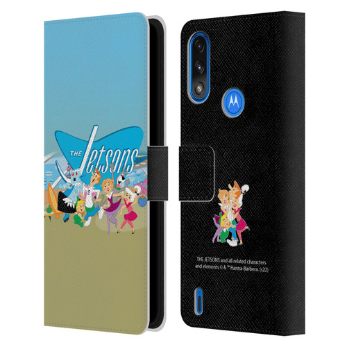 The Jetsons Graphics Group Leather Book Wallet Case Cover For Motorola Moto E7 Power / Moto E7i Power