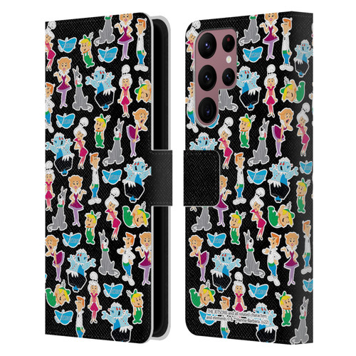 The Jetsons Graphics Pattern Leather Book Wallet Case Cover For Samsung Galaxy S22 Ultra 5G