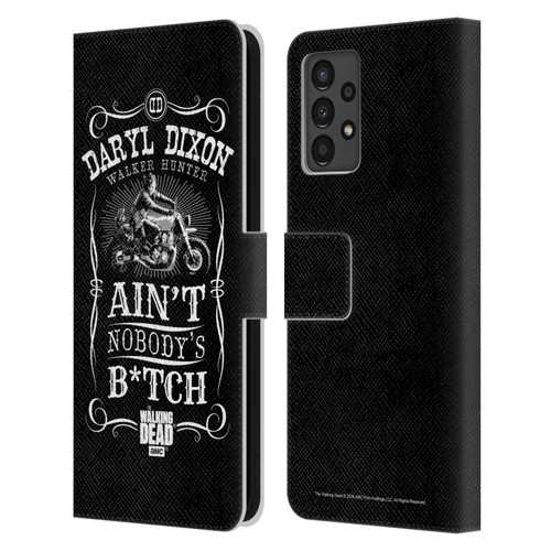 AMC The Walking Dead Daryl Dixon Biker Art Motorcycle Black White Leather Book Wallet Case Cover For Samsung Galaxy A13 (2022)