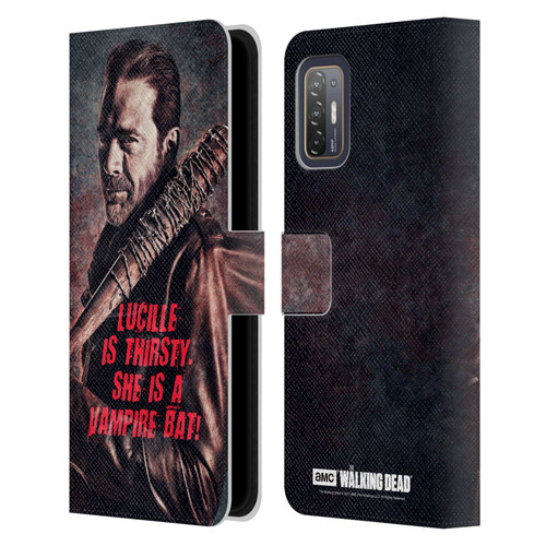 AMC The Walking Dead Negan Lucille Vampire Bat Leather Book Wallet Case Cover For HTC Desire 21 Pro 5G