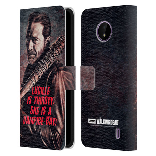 AMC The Walking Dead Negan Lucille Vampire Bat Leather Book Wallet Case Cover For Nokia C10 / C20