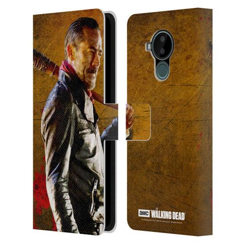 AMC The Walking Dead Negan Lucille 1 Leather Book Wallet Case Cover For Nokia C30