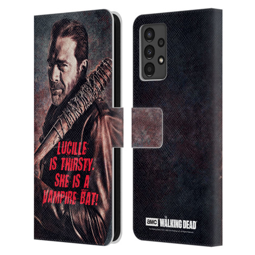 AMC The Walking Dead Negan Lucille Vampire Bat Leather Book Wallet Case Cover For Samsung Galaxy A13 (2022)