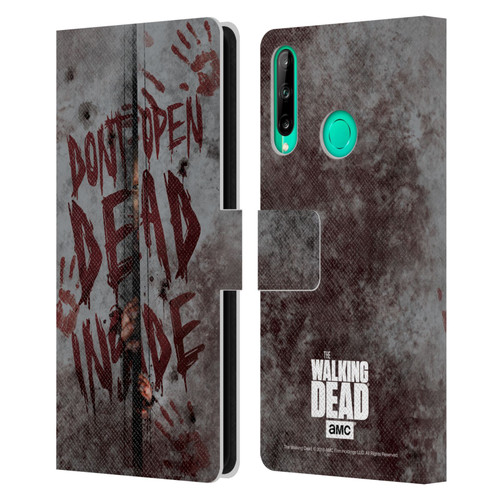 AMC The Walking Dead Typography Dead Inside Leather Book Wallet Case Cover For Huawei P40 lite E