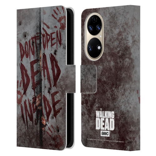 AMC The Walking Dead Typography Dead Inside Leather Book Wallet Case Cover For Huawei P50
