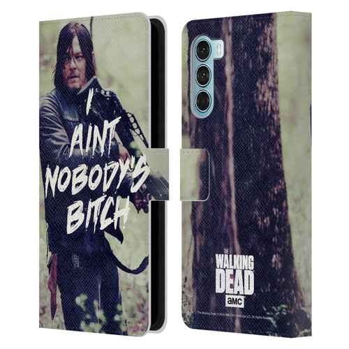 AMC The Walking Dead Typography Daryl Leather Book Wallet Case Cover For Motorola Edge S30 / Moto G200 5G