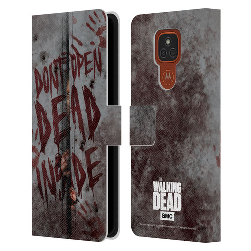 AMC The Walking Dead Typography Dead Inside Leather Book Wallet Case Cover For Motorola Moto E7 Plus