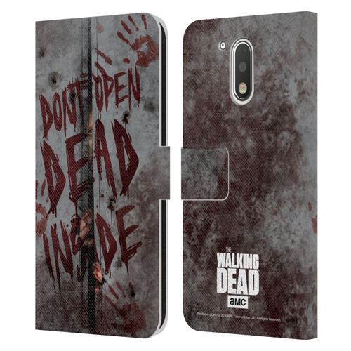 AMC The Walking Dead Typography Dead Inside Leather Book Wallet Case Cover For Motorola Moto G41