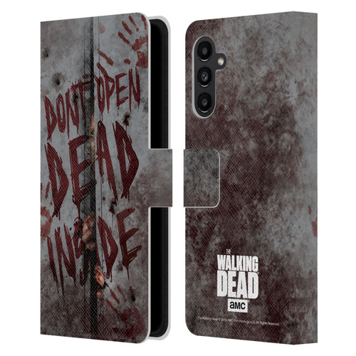 AMC The Walking Dead Typography Dead Inside Leather Book Wallet Case Cover For Samsung Galaxy A13 5G (2021)