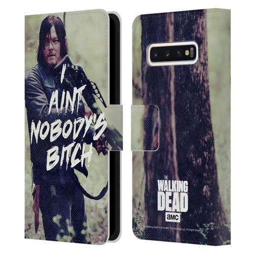 AMC The Walking Dead Typography Daryl Leather Book Wallet Case Cover For Samsung Galaxy S10
