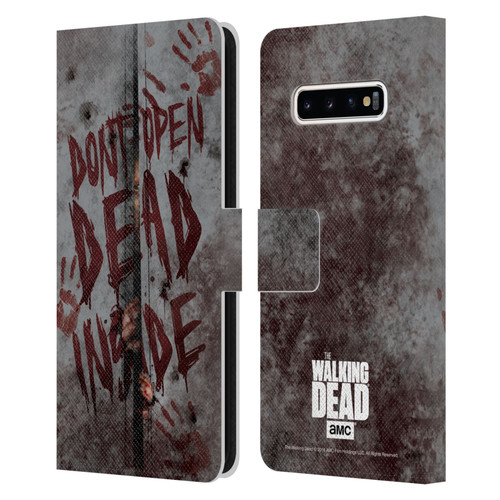 AMC The Walking Dead Typography Dead Inside Leather Book Wallet Case Cover For Samsung Galaxy S10+ / S10 Plus