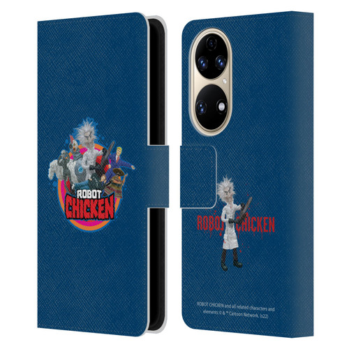 Robot Chicken Graphics Characters Leather Book Wallet Case Cover For Huawei P50