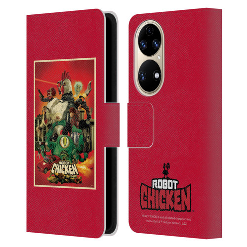 Robot Chicken Graphics Poster Leather Book Wallet Case Cover For Huawei P50