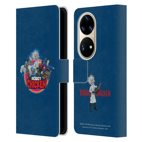 Robot Chicken Graphics Characters Leather Book Wallet Case Cover For Huawei P50 Pro