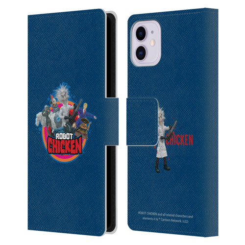 Robot Chicken Graphics Characters Leather Book Wallet Case Cover For Apple iPhone 11