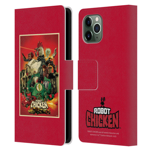 Robot Chicken Graphics Poster Leather Book Wallet Case Cover For Apple iPhone 11 Pro