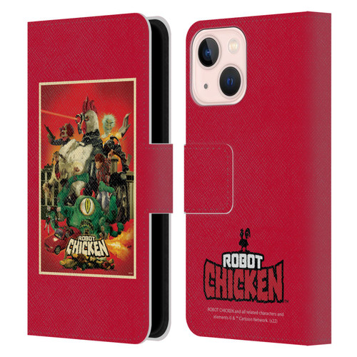 Robot Chicken Graphics Poster Leather Book Wallet Case Cover For Apple iPhone 13 Mini