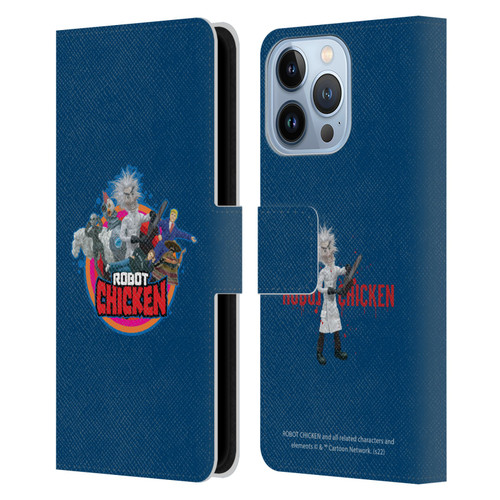 Robot Chicken Graphics Characters Leather Book Wallet Case Cover For Apple iPhone 13 Pro