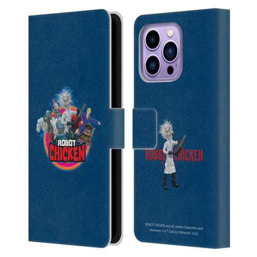 Robot Chicken Graphics Characters Leather Book Wallet Case Cover For Apple iPhone 14 Pro Max