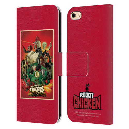 Robot Chicken Graphics Poster Leather Book Wallet Case Cover For Apple iPhone 6 / iPhone 6s