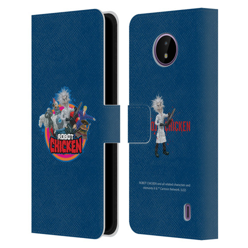 Robot Chicken Graphics Characters Leather Book Wallet Case Cover For Nokia C10 / C20