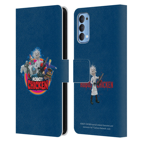 Robot Chicken Graphics Characters Leather Book Wallet Case Cover For OPPO Reno 4 5G