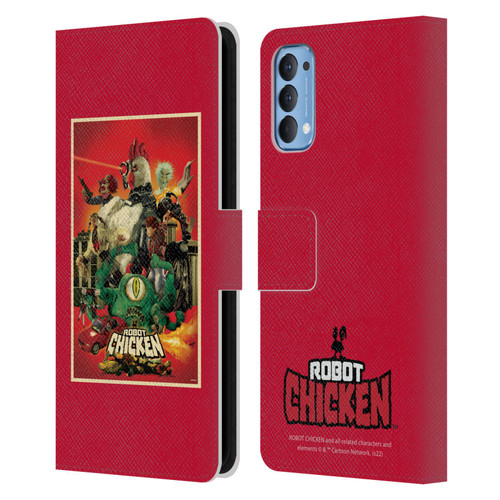 Robot Chicken Graphics Poster Leather Book Wallet Case Cover For OPPO Reno 4 5G