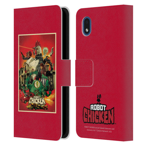 Robot Chicken Graphics Poster Leather Book Wallet Case Cover For Samsung Galaxy A01 Core (2020)