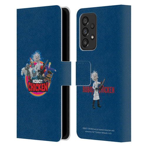 Robot Chicken Graphics Characters Leather Book Wallet Case Cover For Samsung Galaxy A33 5G (2022)