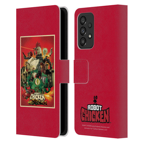 Robot Chicken Graphics Poster Leather Book Wallet Case Cover For Samsung Galaxy A33 5G (2022)