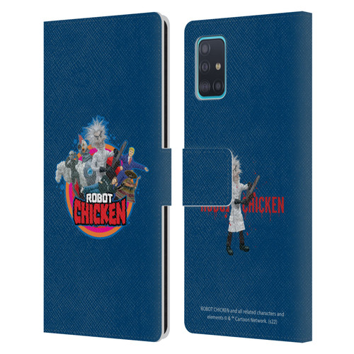 Robot Chicken Graphics Characters Leather Book Wallet Case Cover For Samsung Galaxy A51 (2019)