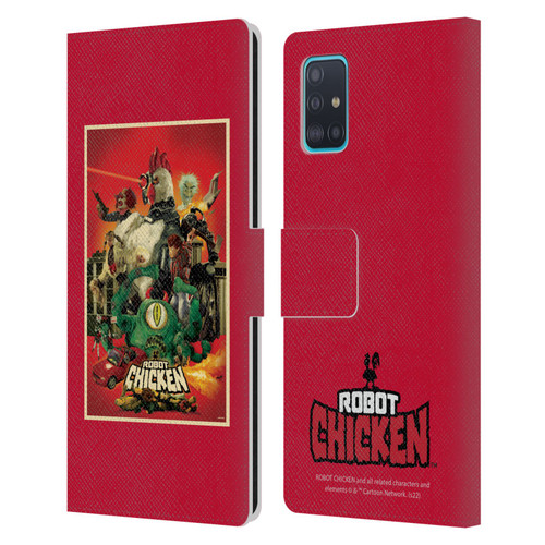 Robot Chicken Graphics Poster Leather Book Wallet Case Cover For Samsung Galaxy A51 (2019)