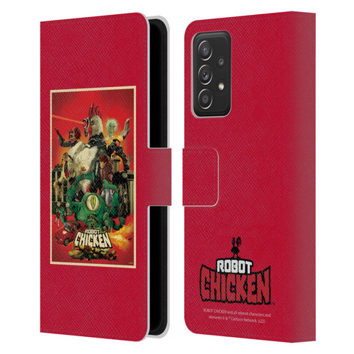 Robot Chicken Graphics Poster Leather Book Wallet Case Cover For Samsung Galaxy A53 5G (2022)