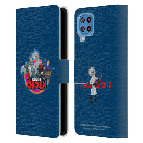 Robot Chicken Graphics Characters Leather Book Wallet Case Cover For Samsung Galaxy F22 (2021)