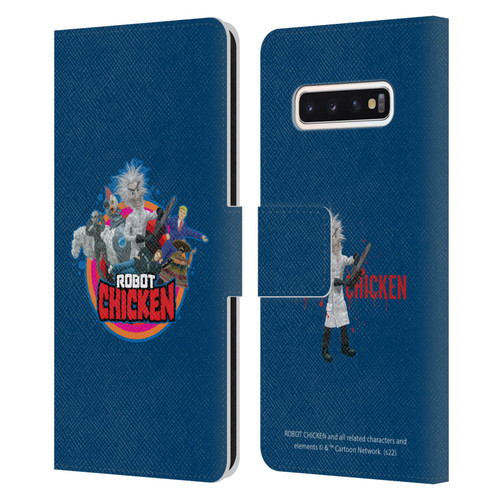 Robot Chicken Graphics Characters Leather Book Wallet Case Cover For Samsung Galaxy S10