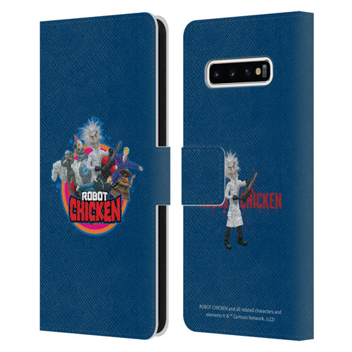 Robot Chicken Graphics Characters Leather Book Wallet Case Cover For Samsung Galaxy S10+ / S10 Plus