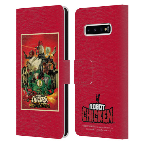 Robot Chicken Graphics Poster Leather Book Wallet Case Cover For Samsung Galaxy S10+ / S10 Plus