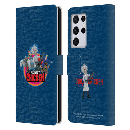 Robot Chicken Graphics Characters Leather Book Wallet Case Cover For Samsung Galaxy S21 Ultra 5G