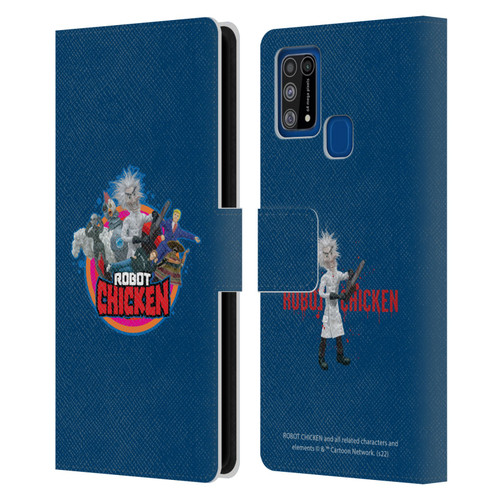 Robot Chicken Graphics Characters Leather Book Wallet Case Cover For Samsung Galaxy M31 (2020)