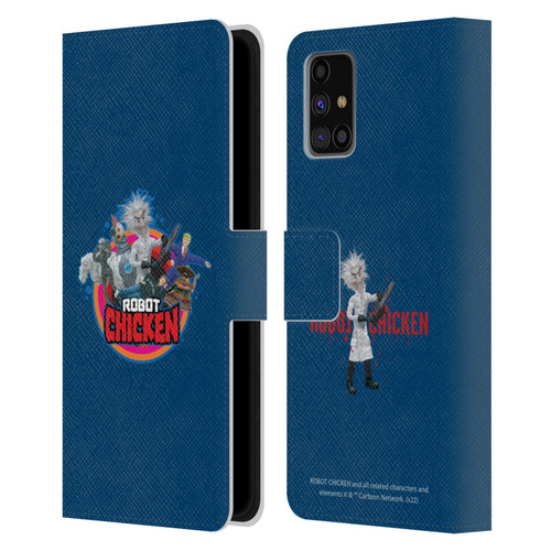 Robot Chicken Graphics Characters Leather Book Wallet Case Cover For Samsung Galaxy M31s (2020)