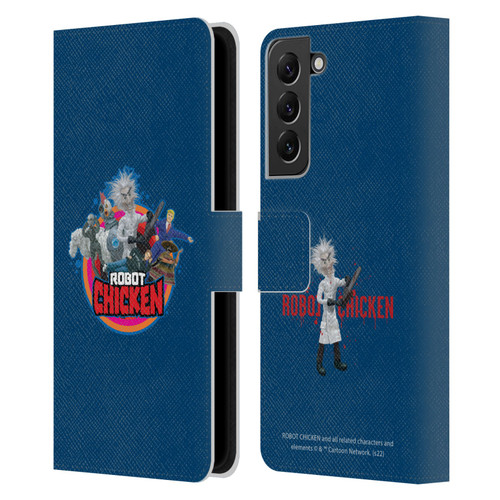 Robot Chicken Graphics Characters Leather Book Wallet Case Cover For Samsung Galaxy S22+ 5G